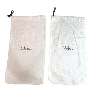 Cole Haan Collection White Dust Bags Pair for Shoes Drawstring Closure Set Of 2